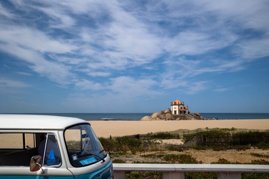 Best views to Porto from Gaia. VW Kombi tour with cocktail - Senhor da Pedra: a tiny church that feels dramatic