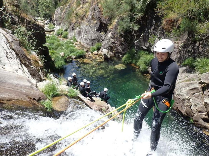 From Porto: Canyoning - Adventure Tour - The Manhouce stop: photos, safety briefing, and your gear moment
