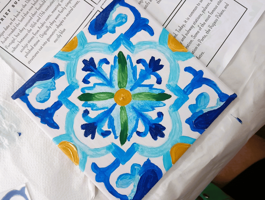 Porto: Tile Painting and Cocktails in Downtown Porto - Painting Your Own Tile: Designs, Stencils, and Step-by-Step Support